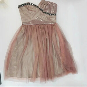 Decode 1.8 strapless beaded mauve ballerina dress